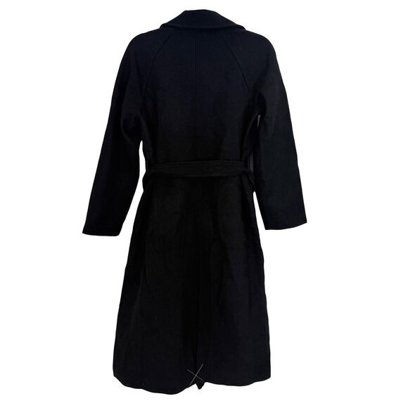 MADEWELL Double-Breasted Trench Coat XS True Black Wool Blend Long Belted NWT - Picture 3 of 7